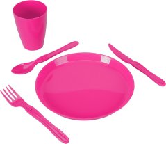 Pikniková sada riadu v boxe 31 ks ružová Pikniková sada riadu v boxe 31 ks ružová