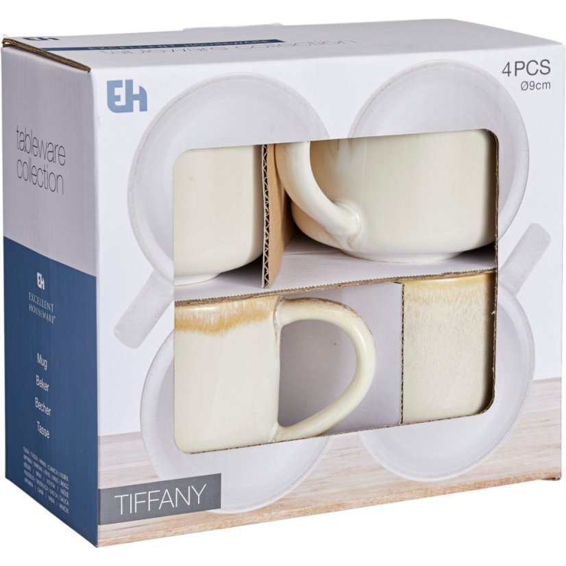 Sada hrnků 4 ks 330 ml béžová