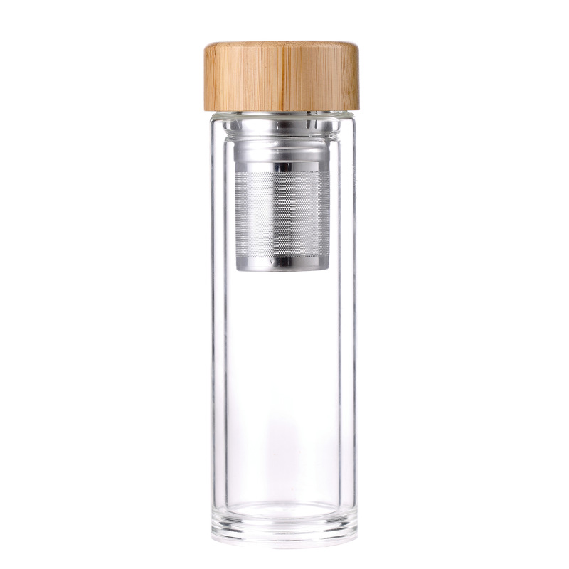 Fľaša sklenená prenosná so sitkom 350 ml