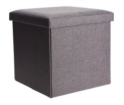Taburete con espacio de almacenamiento 38x38cm gris