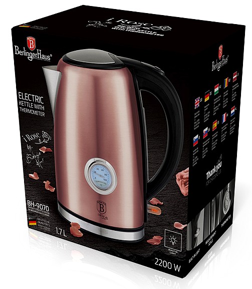 Rychlovarná konvice 1,7 l s teploměrem I-Rose Edition - design.vady