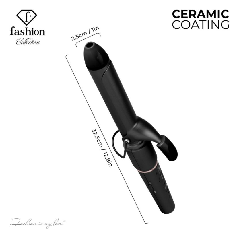 Keramická kulma na vlasy 25 mm s reguláciou teploty z kolekcie Black Rose