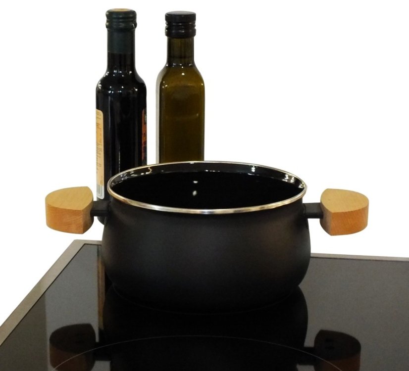 Fondue sada 23 ks NATURA smalt / keramika / dřevo