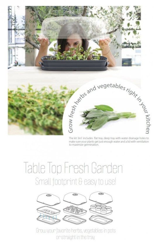 Sadbovač Prosperplast RESPANA TABLE GREENHOUSE antracit 39,1 cm 