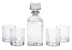 Whiskey set karafa + pohár sada 5 ks krištáľové sklo, 0,9L