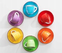 Hrnky na espresso s podšálky sada 12 ks 90 ml COLOURS Hrnky na espresso s podšálky sada 12 ks 90 ml COLOURS