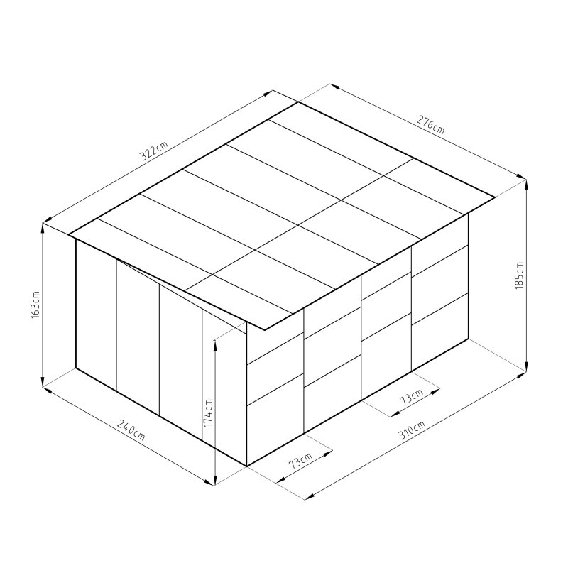 Kotec pro psa G21 KEN 886 - 322 x 275 cm, dvoumístný, šedý