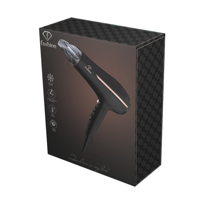 Profesionálny fén na vlasy s difúzorom a ionizátorom 2300 W, kolekcia Black Rose
