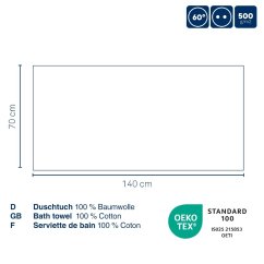 Osuška LADESSA 100% bavlna žlutá 70x140 cm