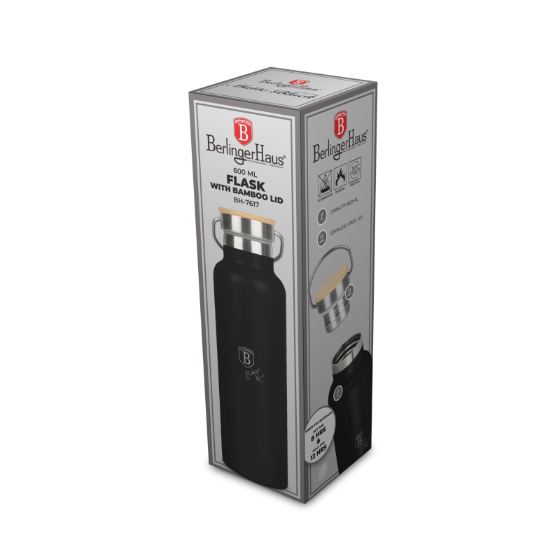 Termoska lahev s dvojitou stěnou nerez 0,6 l Matte Black Collection