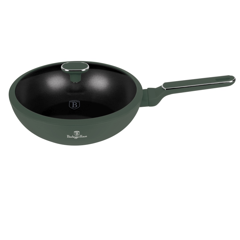 Pánev wok s poklicí a titanovým povrchem 28 cm Matte Green Collection