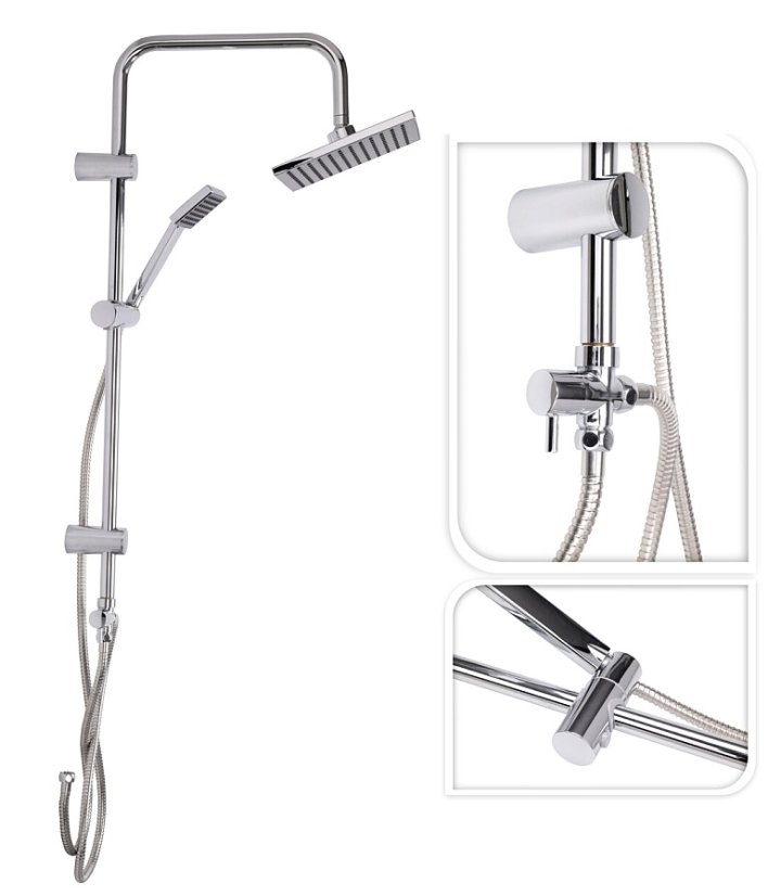 Sprchový set bez batérie na stenu Dážď chróm