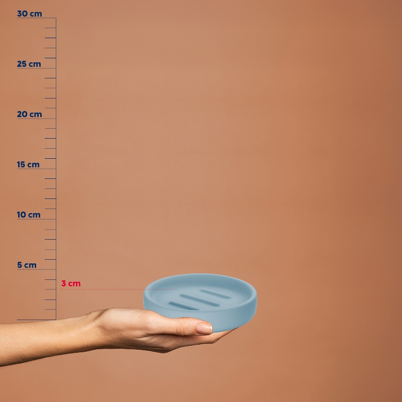 Keramická mýdlenka Sana frostově modrá 3 cm 11,5 cm průměr