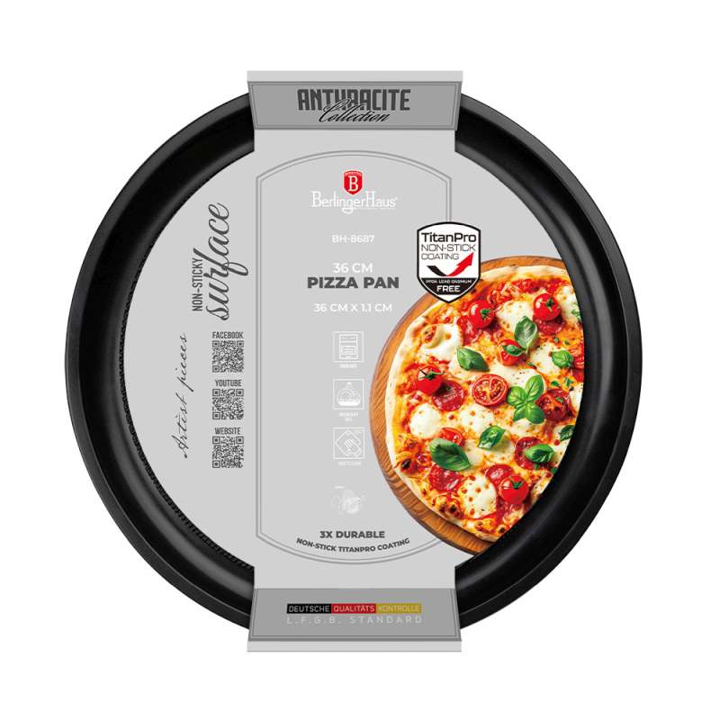 Pánev na pizzu s titanovým povrchem 36 cm Antracit Collection