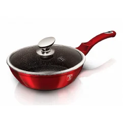 Panvica hlboká s mramorovým povrchom a pokrievkou 24 cm Burgundy Metallic Line