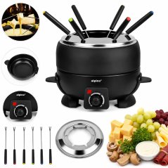 Elektrické fondue + 6 vidliček 2,3 l černá