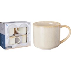 Súprava 4 hrnčekov 330 ml béžová
