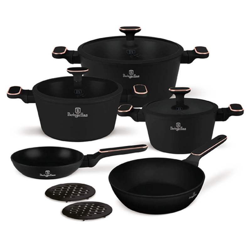 Sada nádobí s titanovým povrchem 10 ks Black Rose Collction