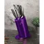 Juego de cuchillos en peana 6 piezas Royal Purple Metallic Line Colección Kikoza