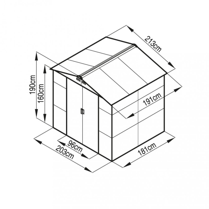 Casuta de gradina G21 GAH 407 - 213 x 191 cm, gri