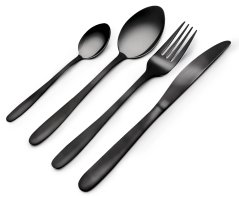 Set tacâmuri inox 16 buc negru