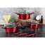 Set de vase cu suprafață de marmură 10 buc Burgundy Metallic Line