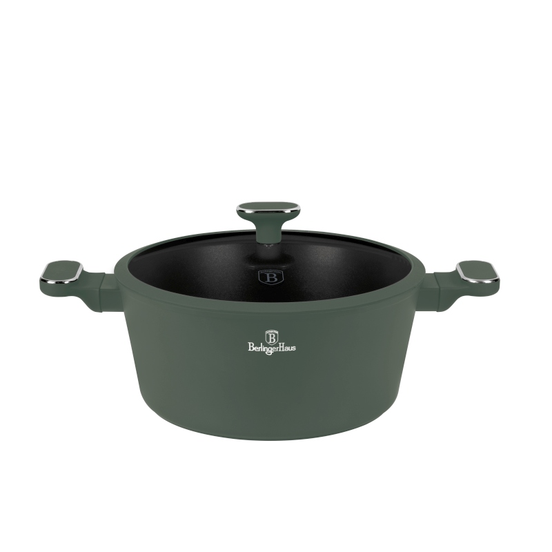 Kastrol s titanovým povrchem a poklicí 28 cm Matte Green Collection