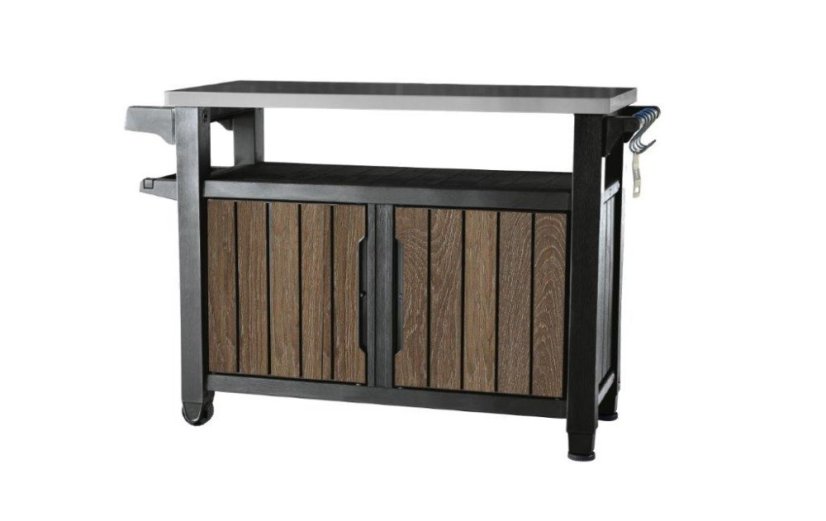 Grilovací stolík Keter UNITY XL 207 l, orech