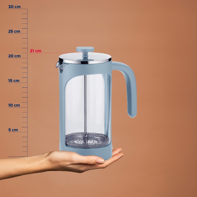 Konvice na čaj a kávu frenchpress kouřově modrá 1l