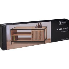 TV stolek skříňka s policemi 116x33x45 cm černá/dřevo TV stolek skříňka s policemi 116x33x45 cm černá/dřevo