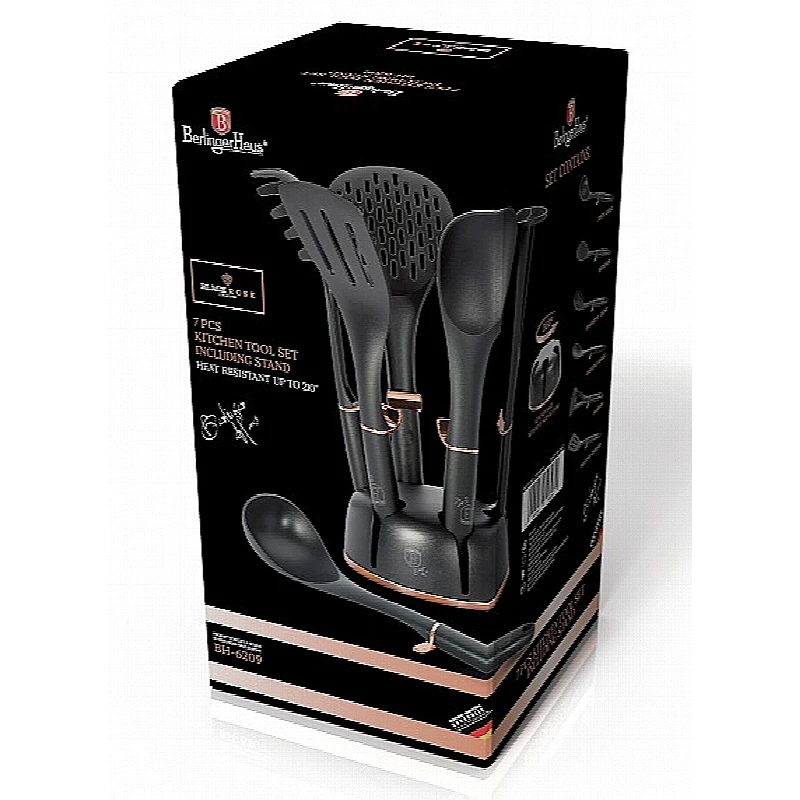 Kuchyňské náčiní ve stojanu sada 7 ks Black Rose Collection