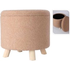 Taburet s úložným prostorem TEDDY 40 cm béžová