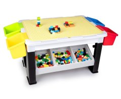 Masa de constructie pentru copii inclusiv blocuri, set de 300 de bucati