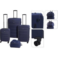 Sada cestovných kufrov 4 ks tmavomodrá