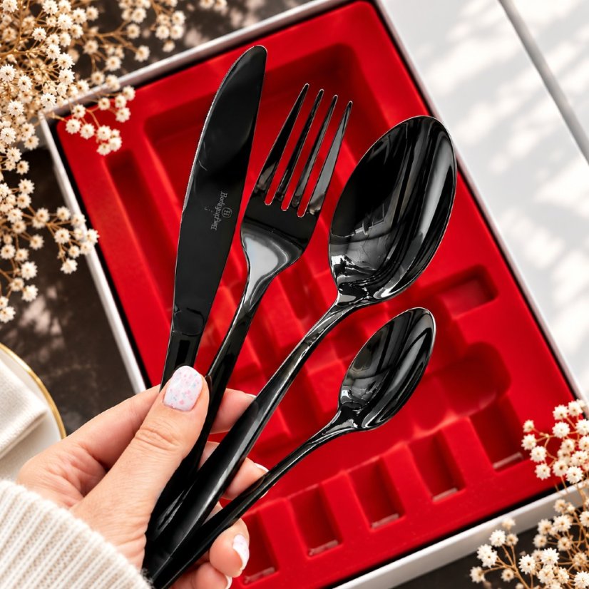 Sada příborů 24 ks nerez mirror Black Collection
