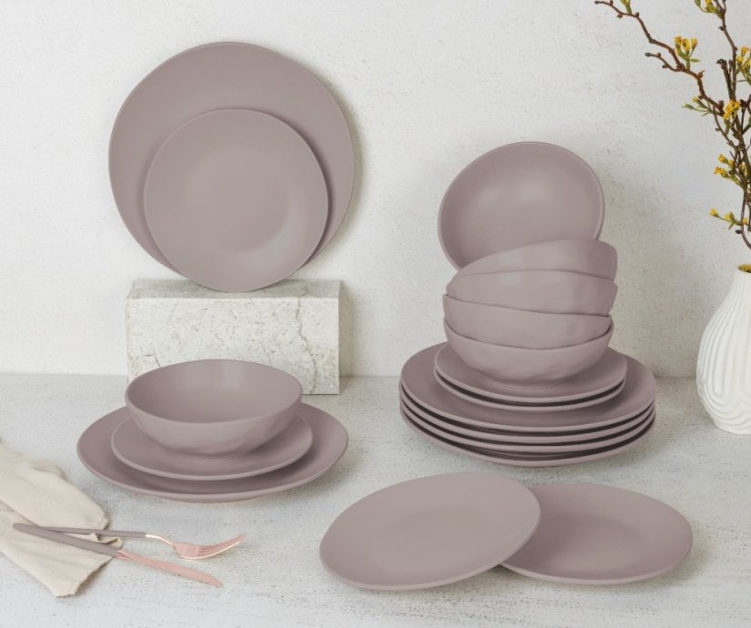 Jídelní sada talířů 18 ks Taupe Collection
