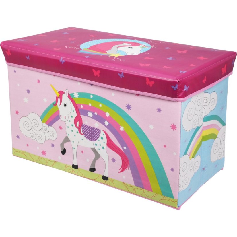 Úložný box jednorožec 60 × 30 × 35 cm růžová