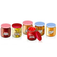 Borcane cu capac, set de 6, 200 ml