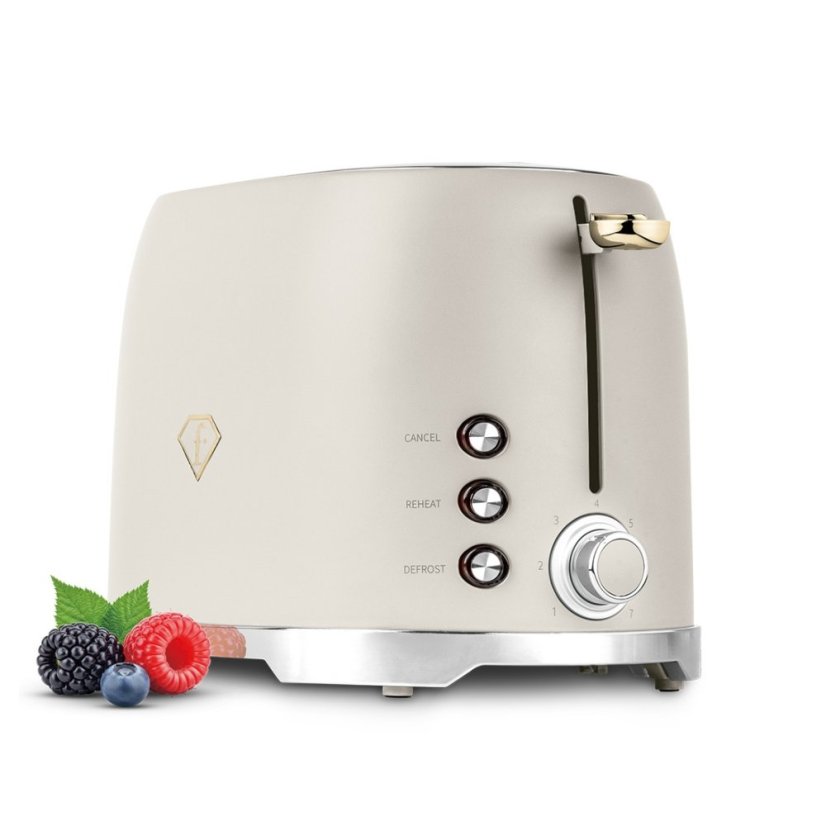 Prăjitor de pâine din oțel inoxidabil, 850 W, din colecția Cream Gold