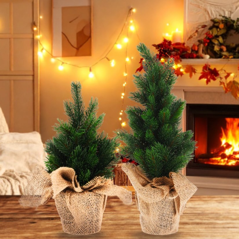 Árbol de Navidad en bolsa de yute 30 cm