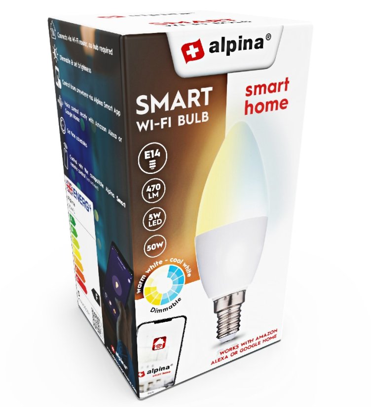 Bec inteligent LED WIFI alb reglabil E14