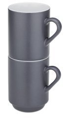 Hrnek keramický 300 ml Mattia sada 2 ks šedá Hrnek keramický 300 ml Mattia sada 2 ks šedá