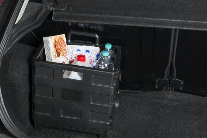 Přepravka skládací na kolečkách s výsuvnou rukojetí