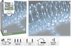 Vánoční světelný řetěz studená bílá 1200 LED / 36 m