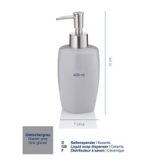Dávkovač mýdla LANDORA keramika šedá