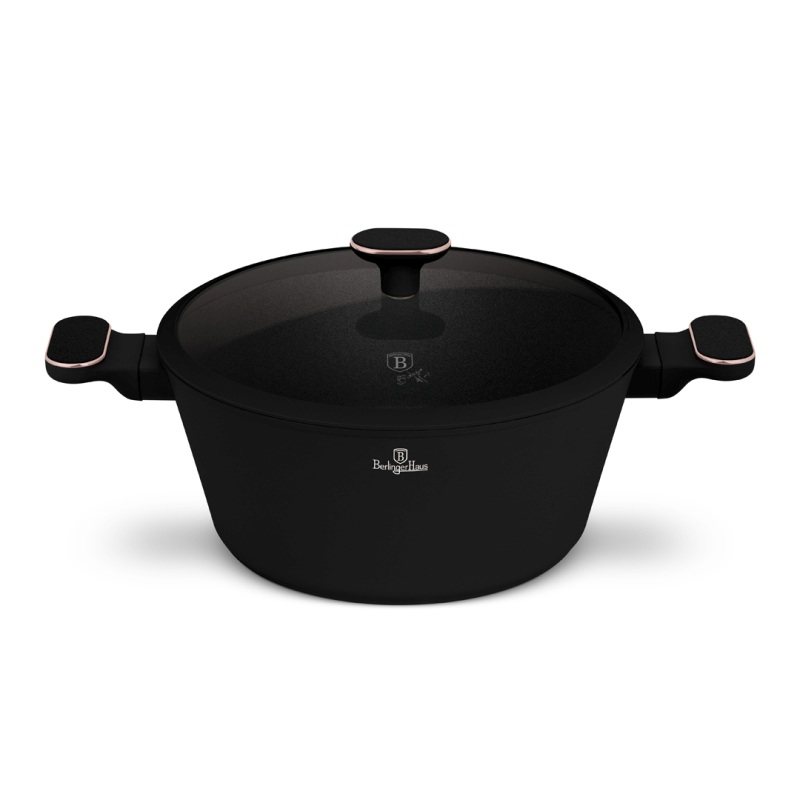 Kastrol s titanovým povrchem a poklicí 28 cm Black Rose Collection