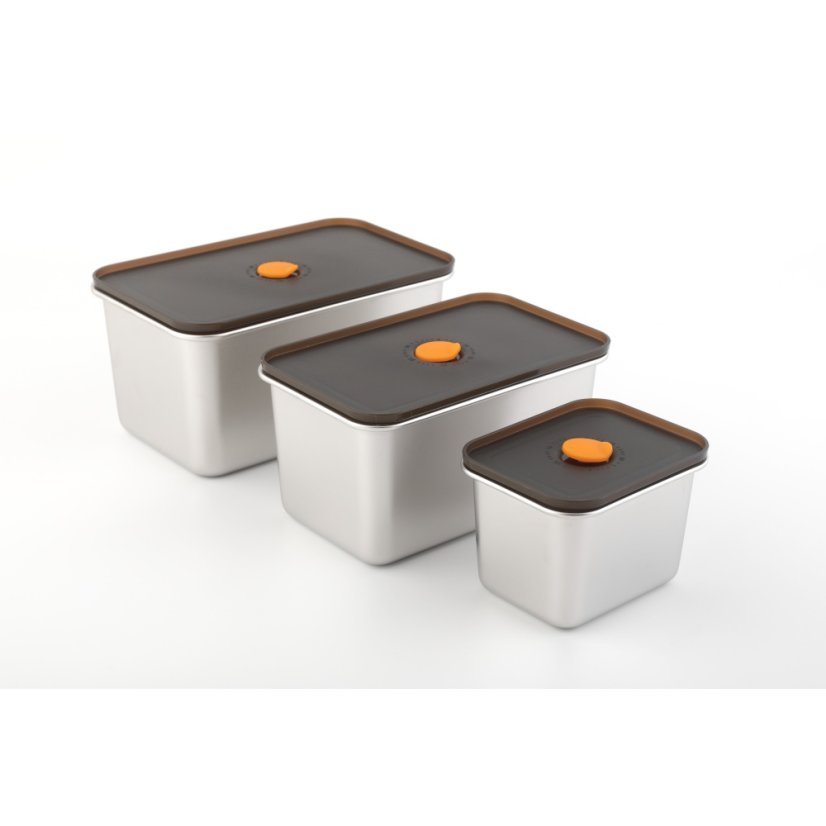 Dóza na potraviny sada 3 ks s víkem 550, 1500, 2100 ml