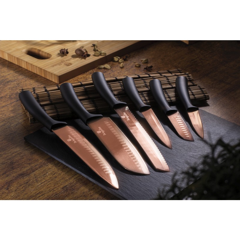 Sada nožů s nepřilnavým povrchem 6 ks Rosegold Metallic Line