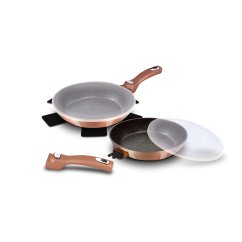 Sada pánví s mramorovým povrchem 4 ks Metallic Line Rose Gold
