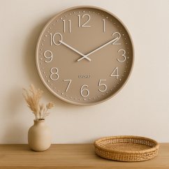 Nástěnné hodiny 50 cm barva taupe